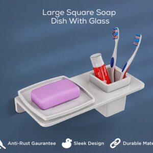Small Square Soap Dish With Toothbrush Holder